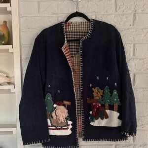 Vintage Country Lace 3D Appliqué Holiday Jacket